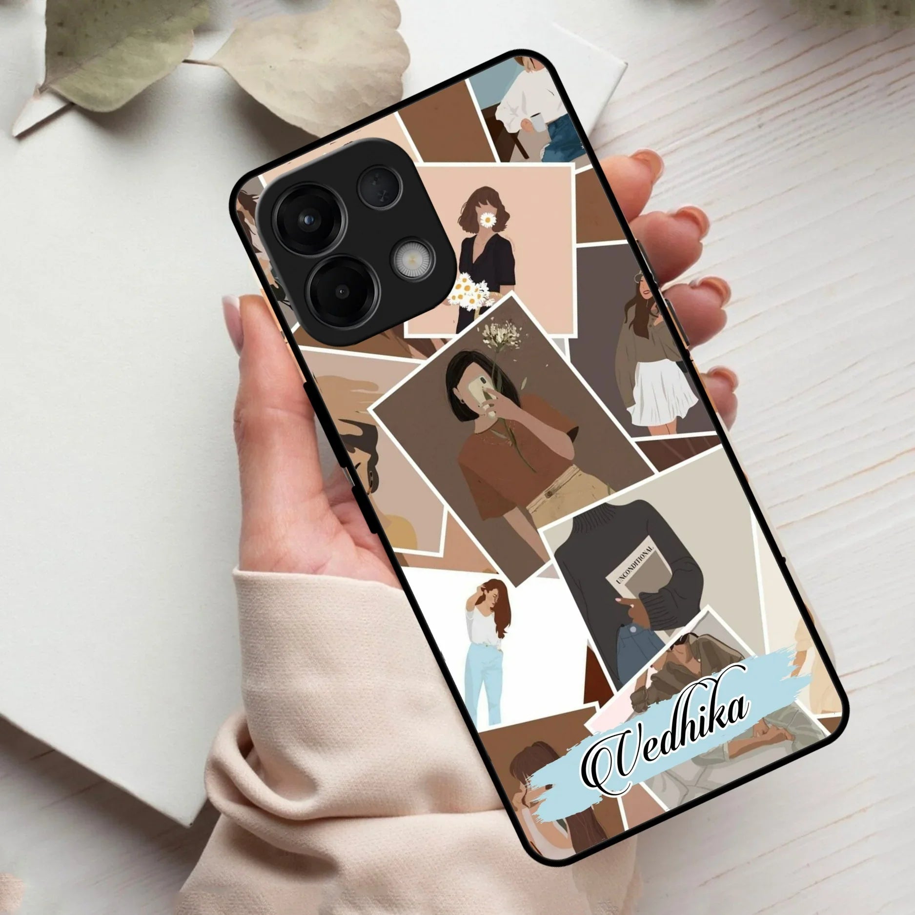 SelfieGirl Collage Glass Case Cover For Oppo - ShopOnCliQ