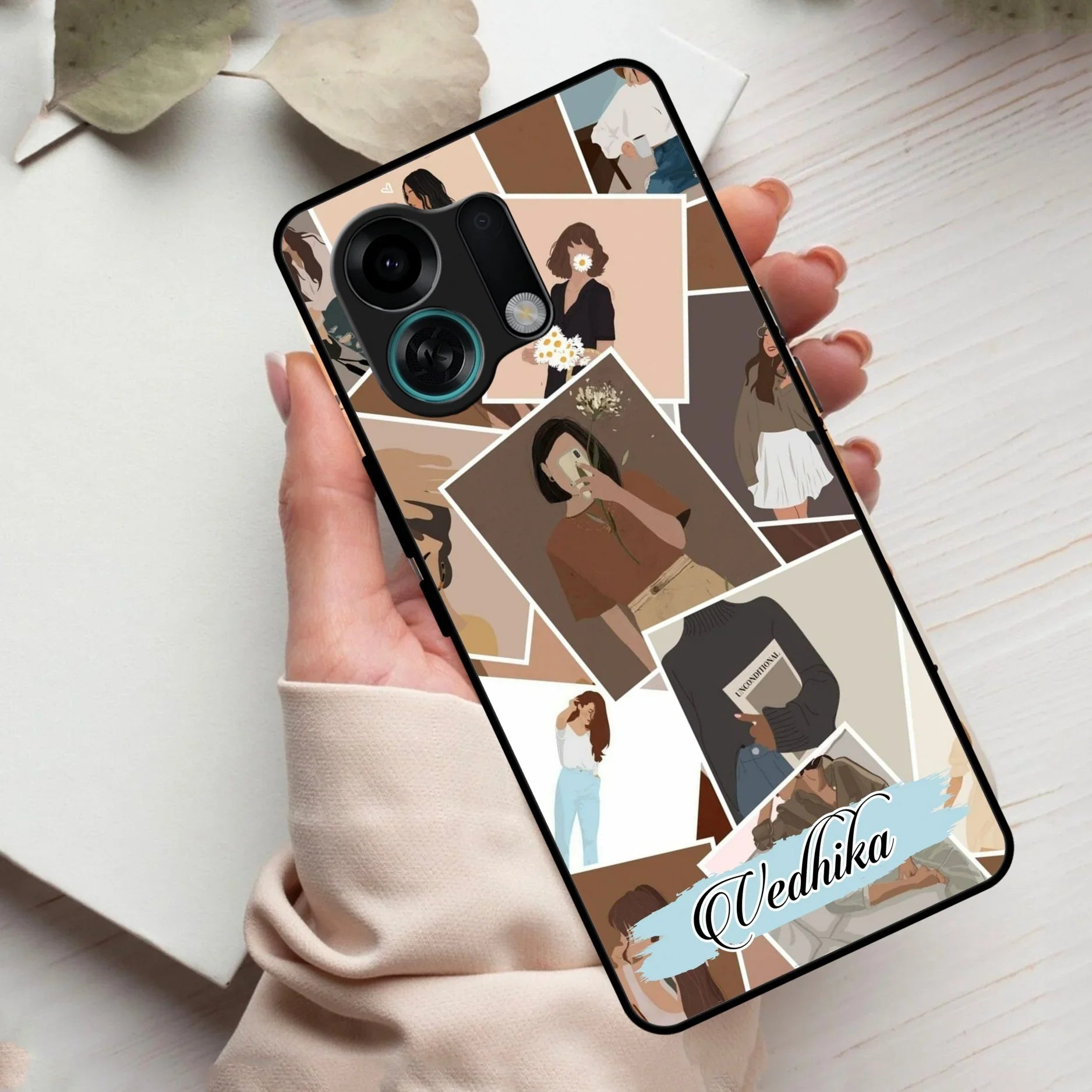 SelfieGirl Collage Glass Case Cover For Oppo - ShopOnCliQ