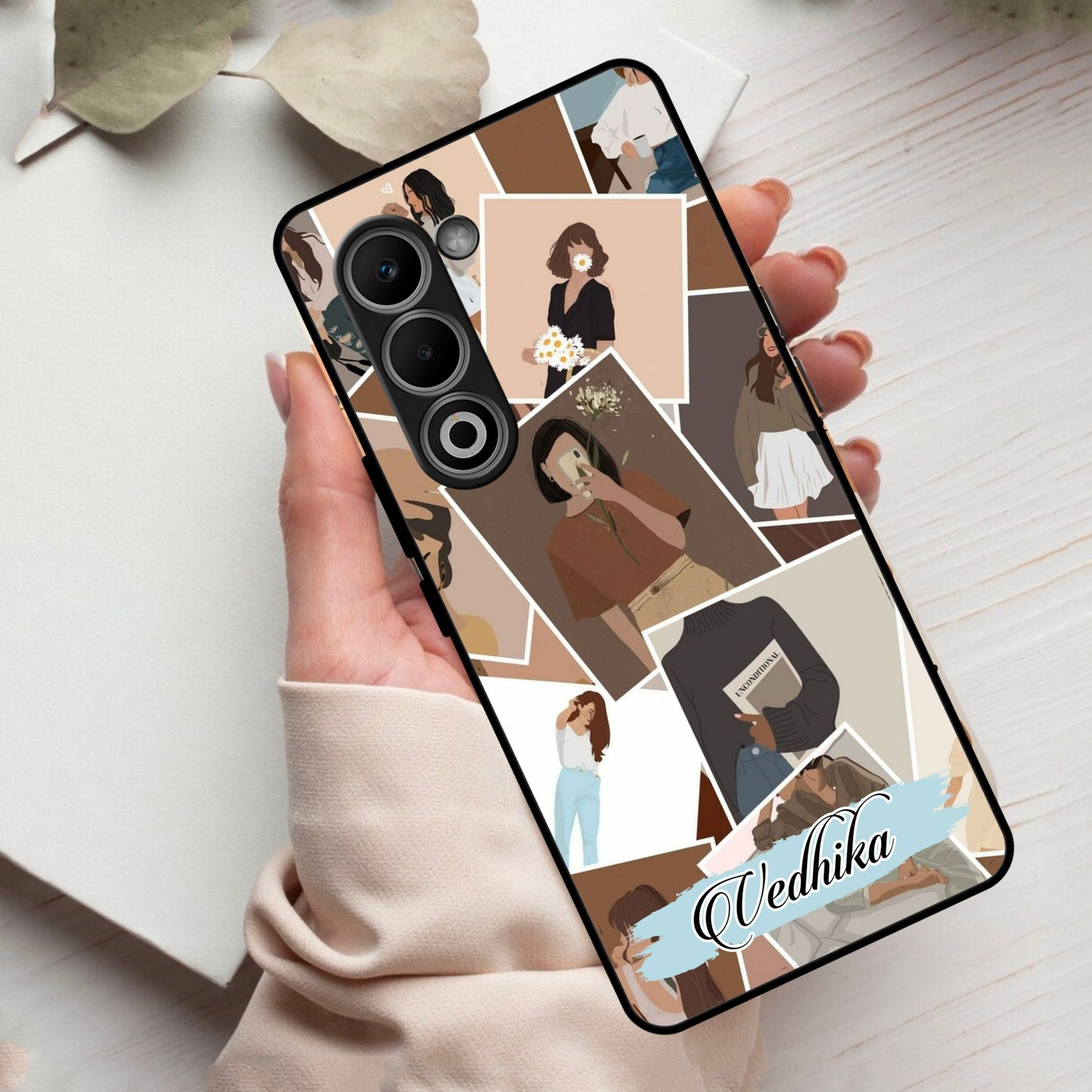 SelfieGirl Collage Glass Case Cover For Oppo