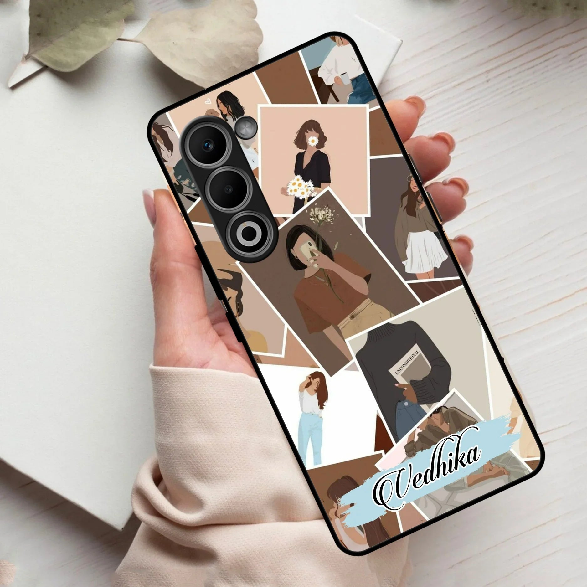 SelfieGirl Collage Glass Case Cover For Oppo - ShopOnCliQ