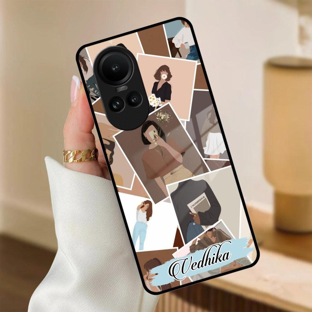 SelfieGirl Collage Glass Case Cover For Oppo - ShopOnCliQ