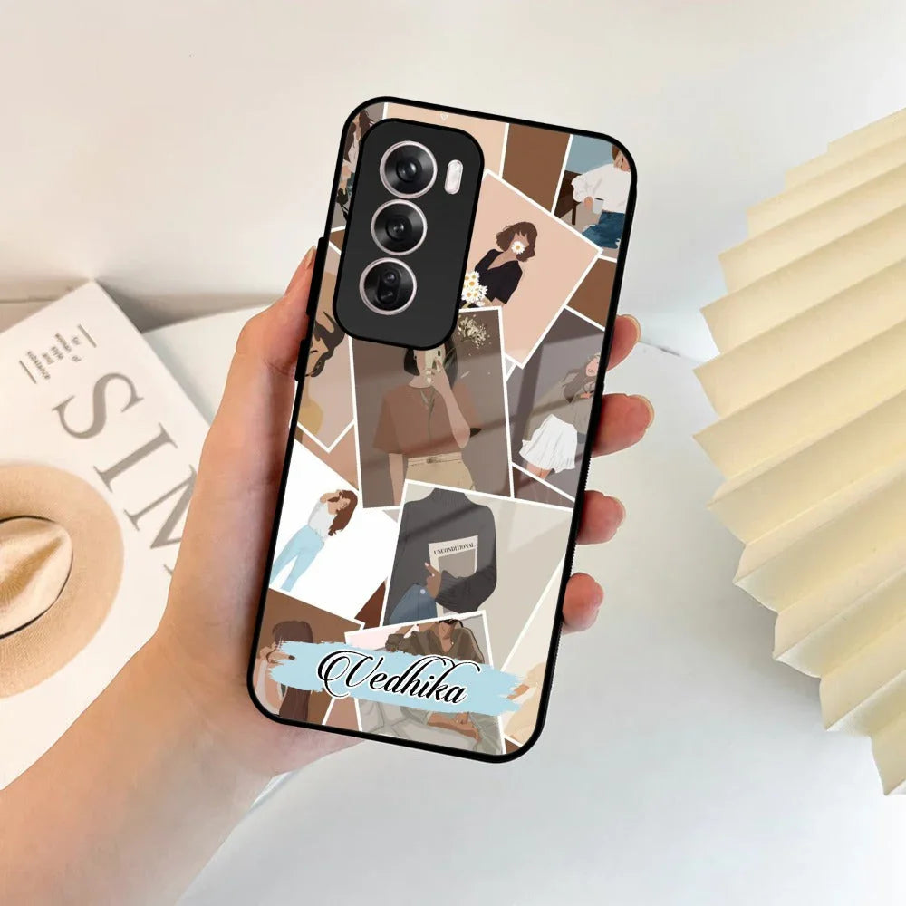 SelfieGirl Collage Glass Case Cover For Oppo - ShopOnCliQ