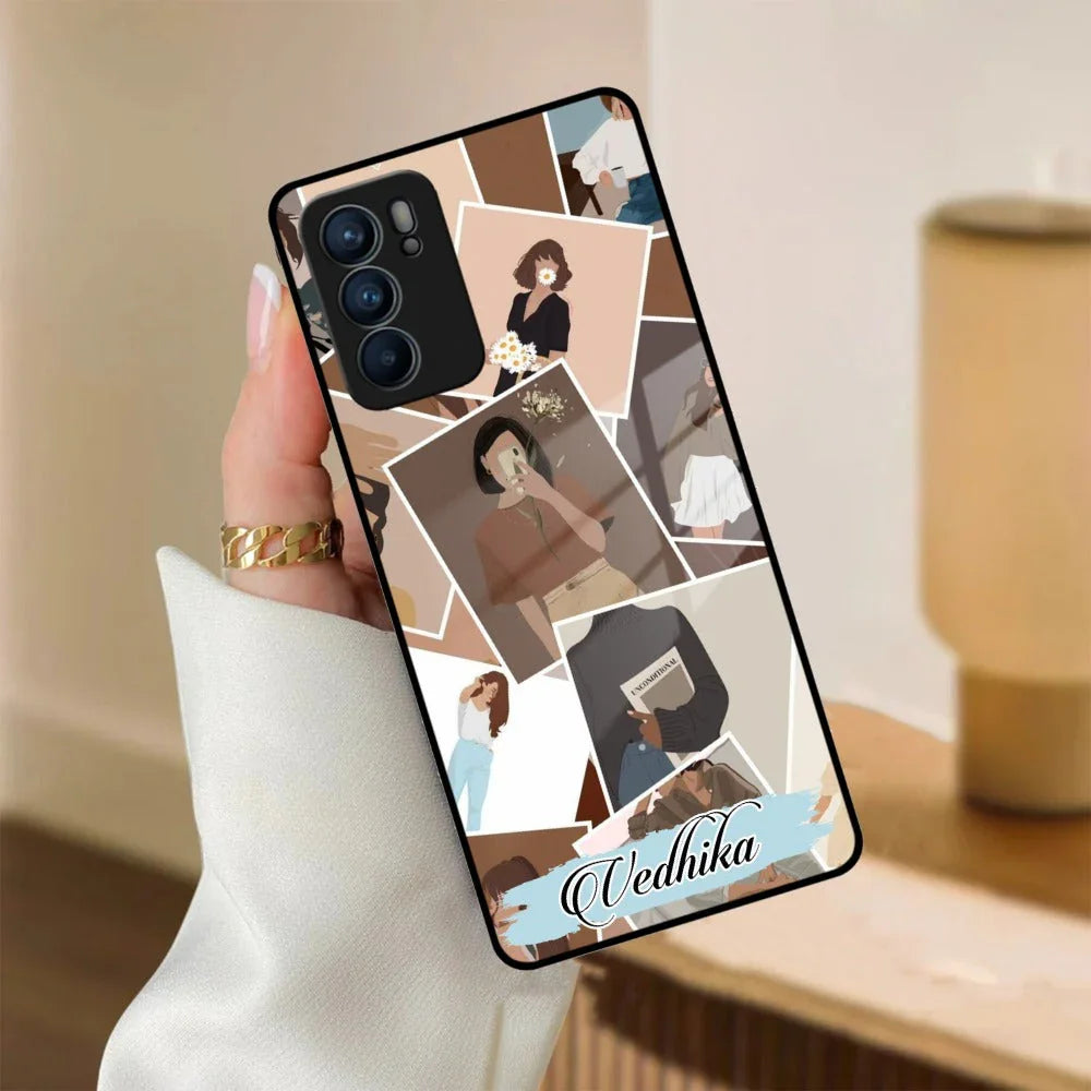 SelfieGirl Collage Glass Case Cover For Oppo - ShopOnCliQ