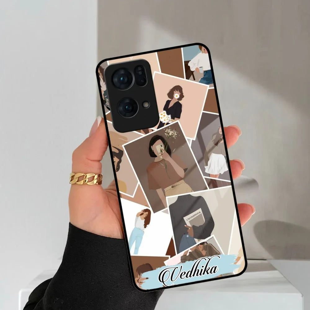 SelfieGirl Collage Glass Case Cover For Oppo - ShopOnCliQ