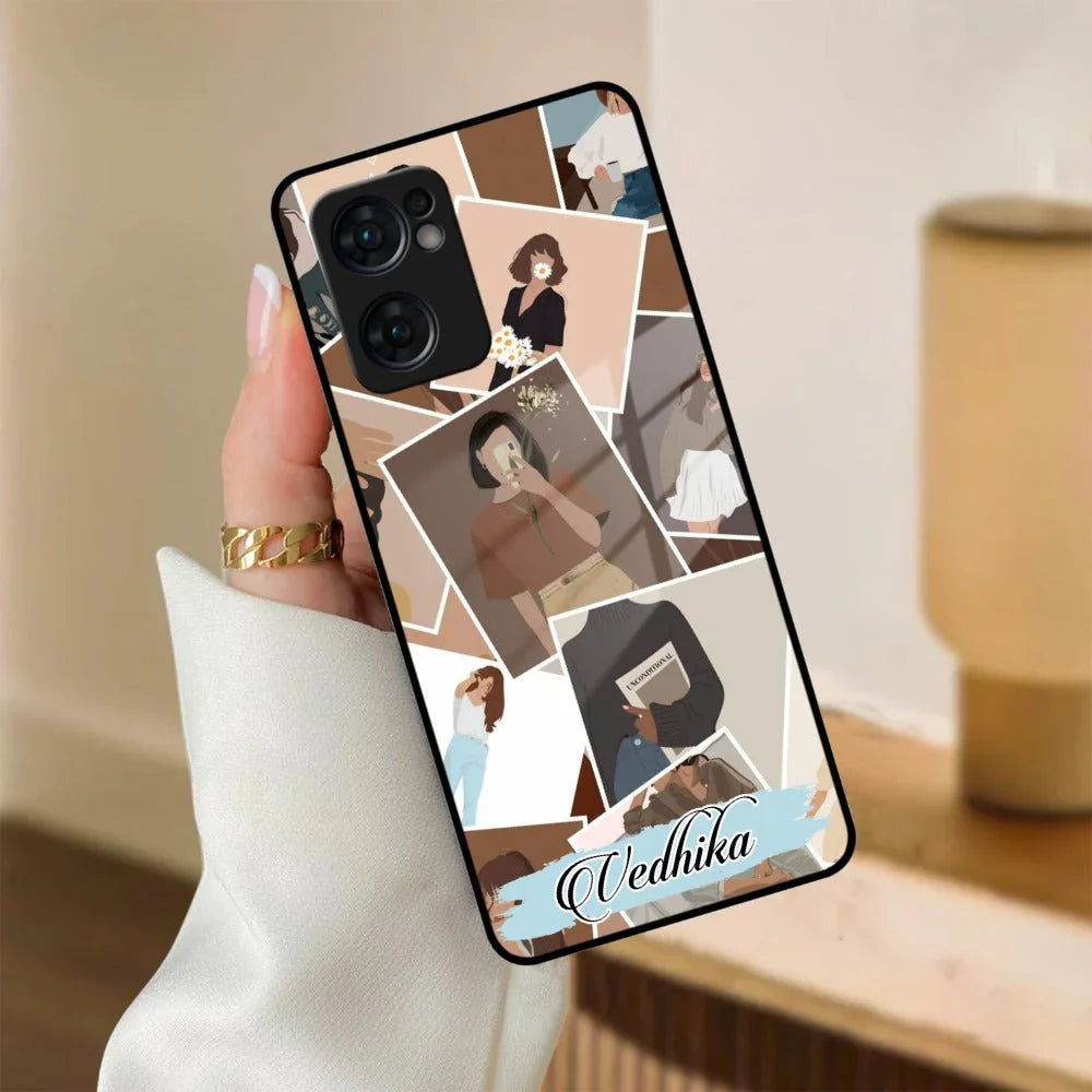 SelfieGirl Collage Glass Case Cover For Oppo - ShopOnCliQ