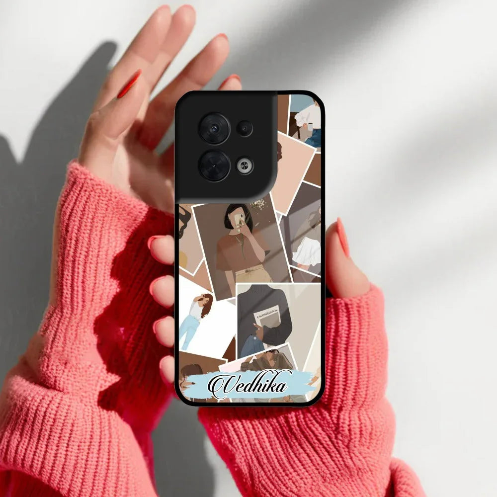SelfieGirl Collage Glass Case Cover For Oppo - ShopOnCliQ