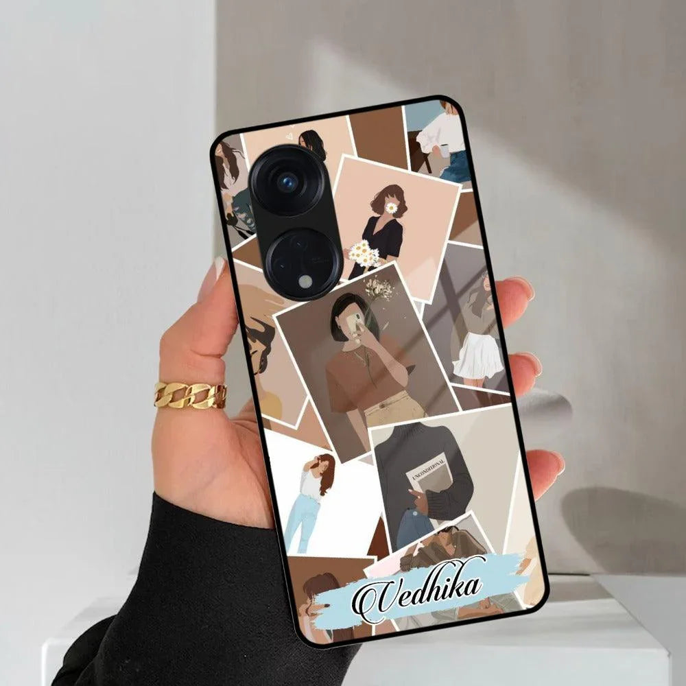 SelfieGirl Collage Glass Case Cover For Oppo - ShopOnCliQ