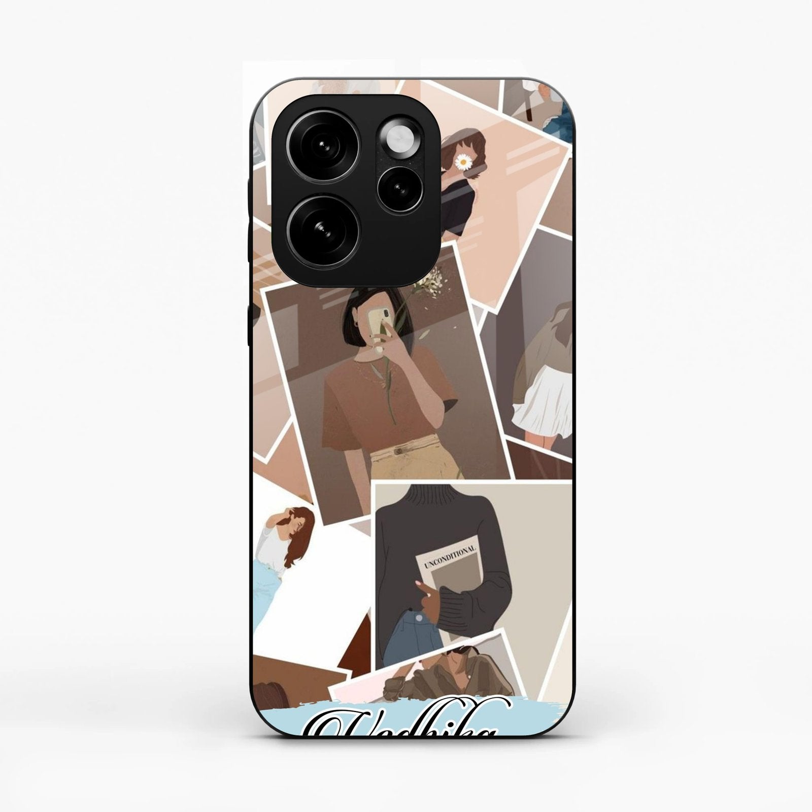 Selfie Girl Collage Glass Case Cover For Oppo Reno15 Pro Mini 5G