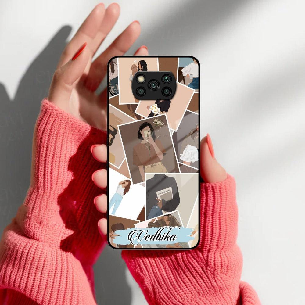 Selfie Girl Collage Glass Case Cover For Poco - ShopOnCliQ
