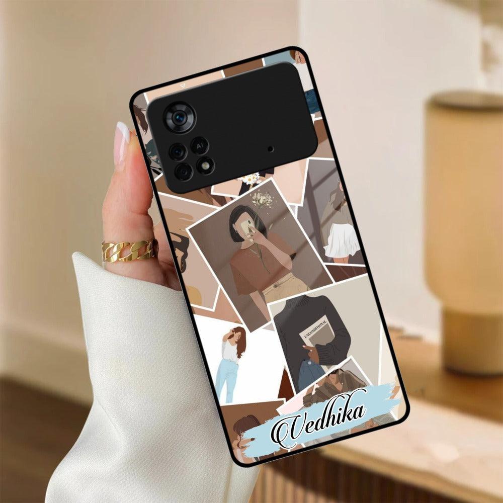 Selfie Girl Collage Glass Case Cover For Poco - ShopOnCliQ