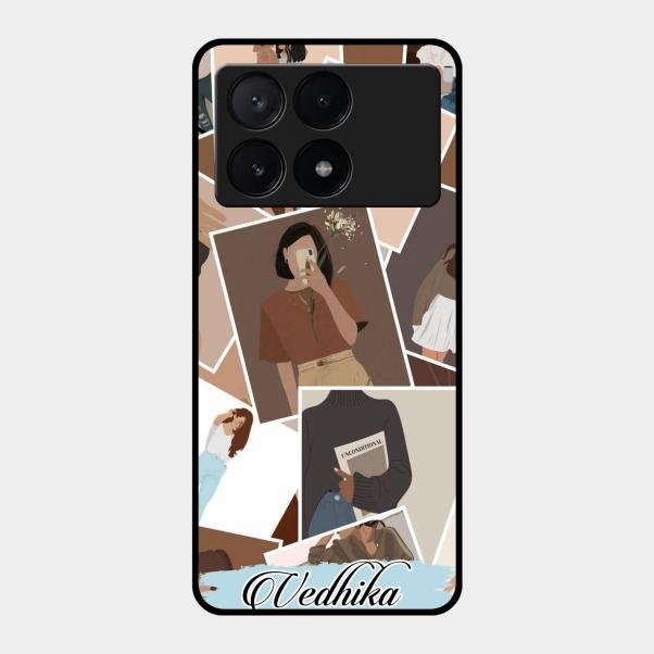 Selfie Girl Collage Glass Case Cover For Poco X6 Pro 5G