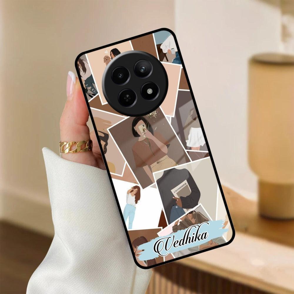 Selfie Girl Collage Glass Case Cover For Realme/Narzo - ShopOnCliQ