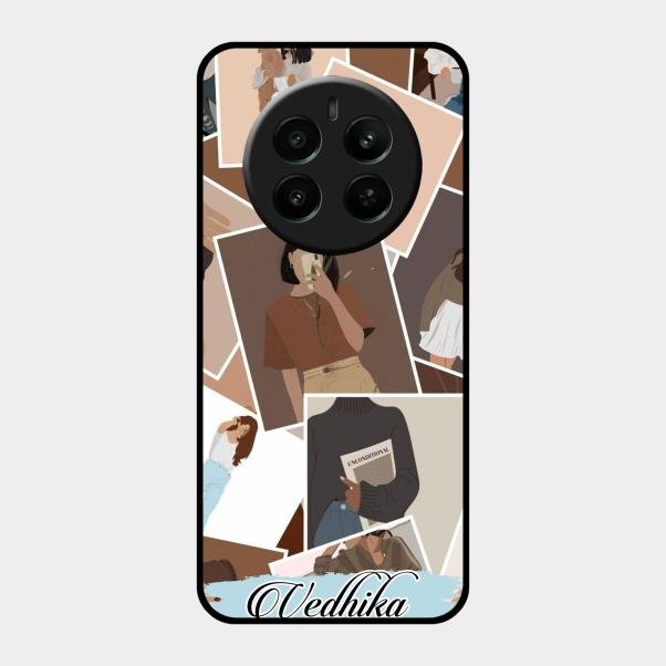 Selfie Girl Collage Glass Case Cover For Realme 12 Plus 5G