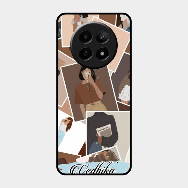 Selfie Girl Collage Glass Case Cover For Realme 12X 5G