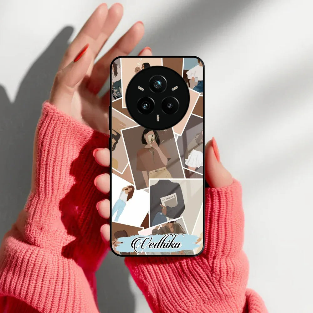 Selfie Girl Collage Glass Case Cover For Realme/Narzo - ShopOnCliQ