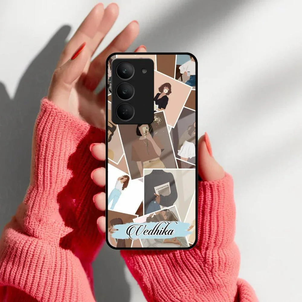 Selfie Girl Collage Glass Case Cover For Realme/Narzo - ShopOnCliQ