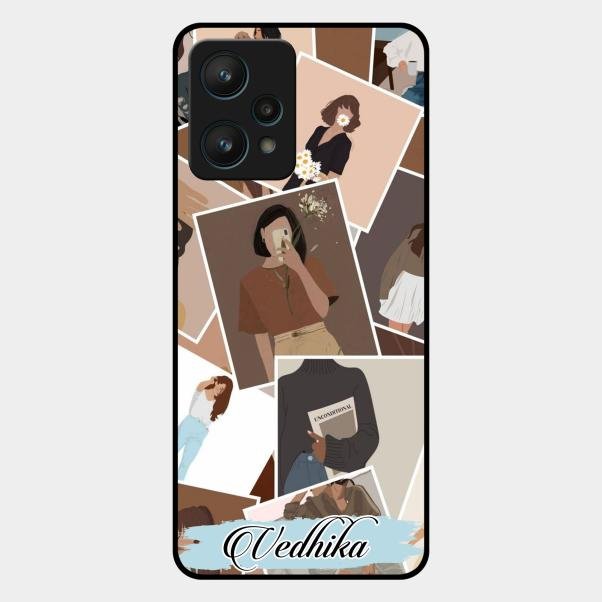Selfie Girl Collage Glass Case Cover For Realme 9 Pro 5G