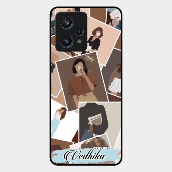 Selfie Girl Collage Glass Case Cover For Realme 9 Pro Plus 5G