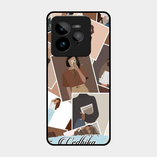 Selfie Girl Collage Glass Case Cover For Realme Gt 7 Pro