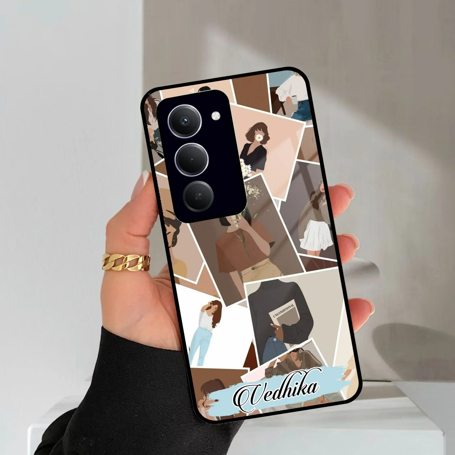 Selfie Girl Collage Glass Case Cover For Redmi/Xiaomi - ShopOnCliQ