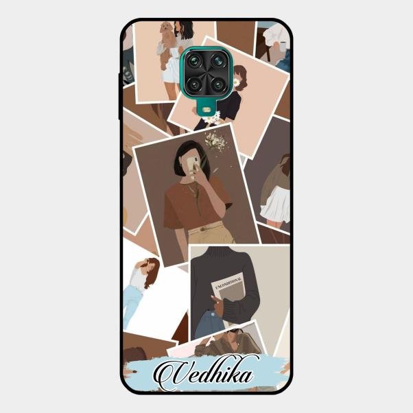 Selfie Girl Collage Glass Case Cover For Redmi Note 10 Lite