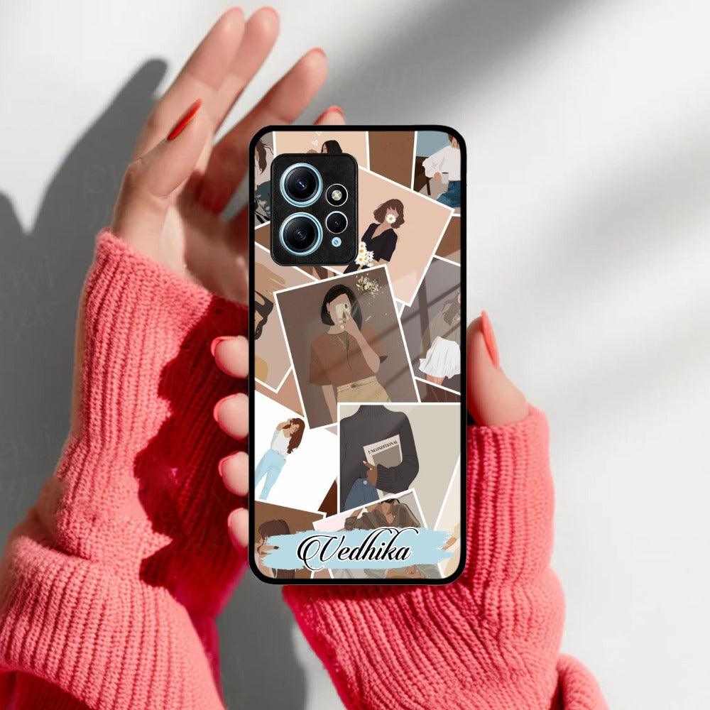 Selfie Girl Collage Glass Case Cover For Redmi/Xiaomi - ShopOnCliQ