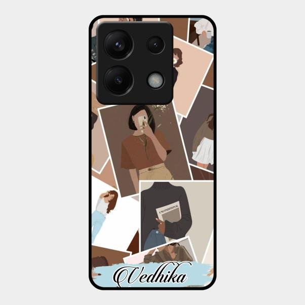 Selfie Girl Collage Glass Case Cover For Redmi Note 13 Pro 5G