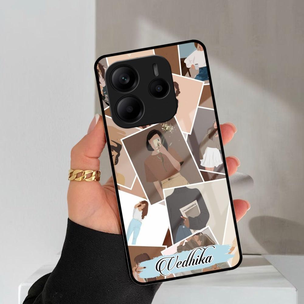 Selfie Girl Collage Glass Case Cover For Redmi/Xiaomi - ShopOnCliQ