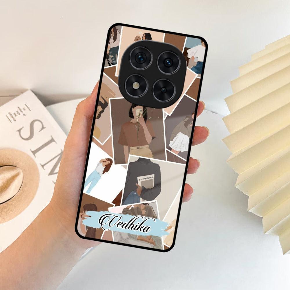 Selfie  Girl Collage Glass Case Cover For Poco