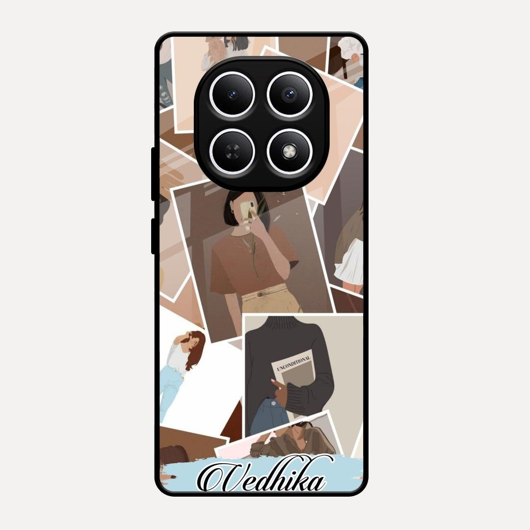 Selfie Girl Collage Glass Case Cover For Redmi Note 15 5G