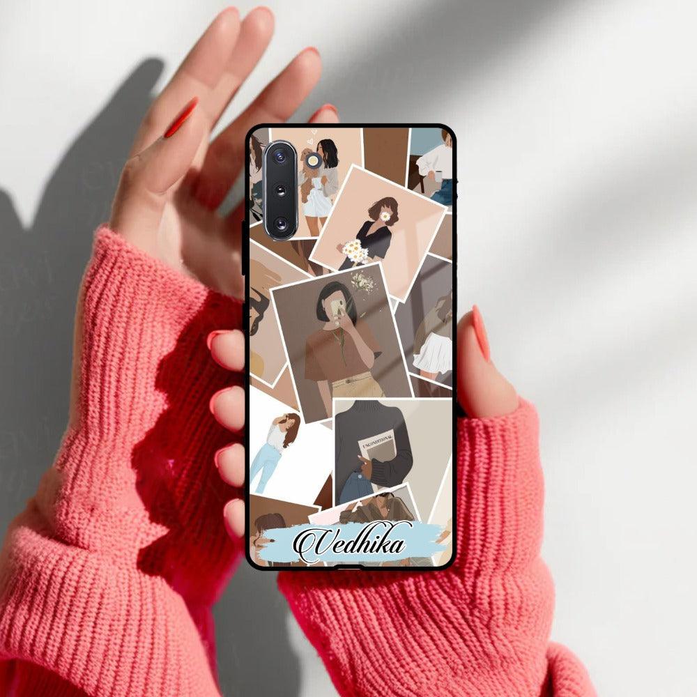 Selfie Girl Collage Glass Case Cover For Samsung - ShopOnCliQ