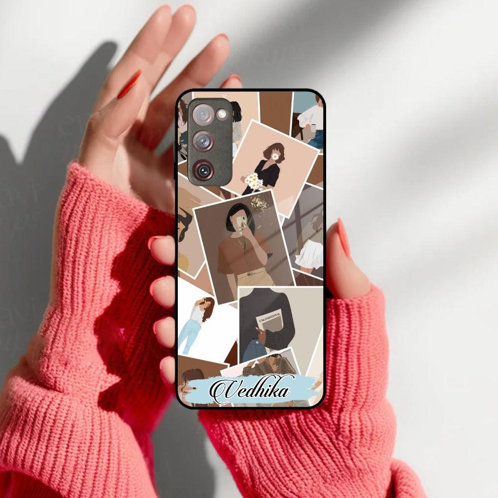 Selfie Girl Collage Glass Case Cover For Samsung - ShopOnCliQ