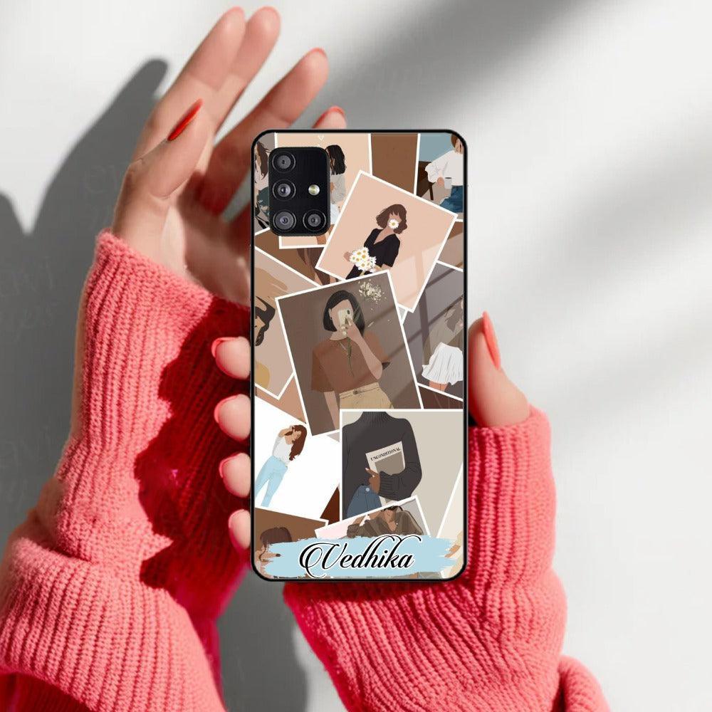 Selfie Girl Collage Glass Case Cover For Samsung - ShopOnCliQ