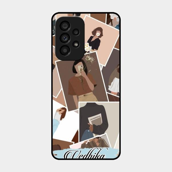 Selfie Girl Collage Glass Case Cover For Samsung Galaxy A53 5G