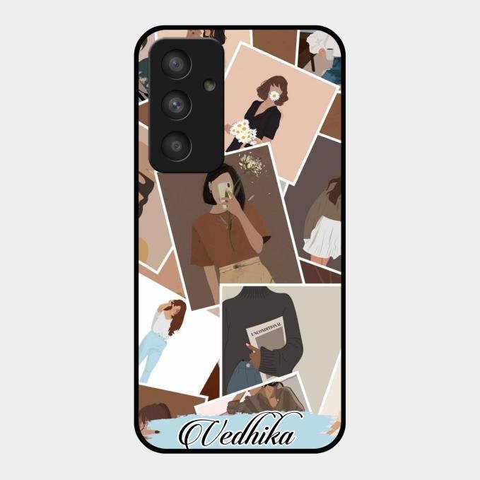 Selfie Girl Collage Glass Case Cover For Samsung Galaxy A54 5G