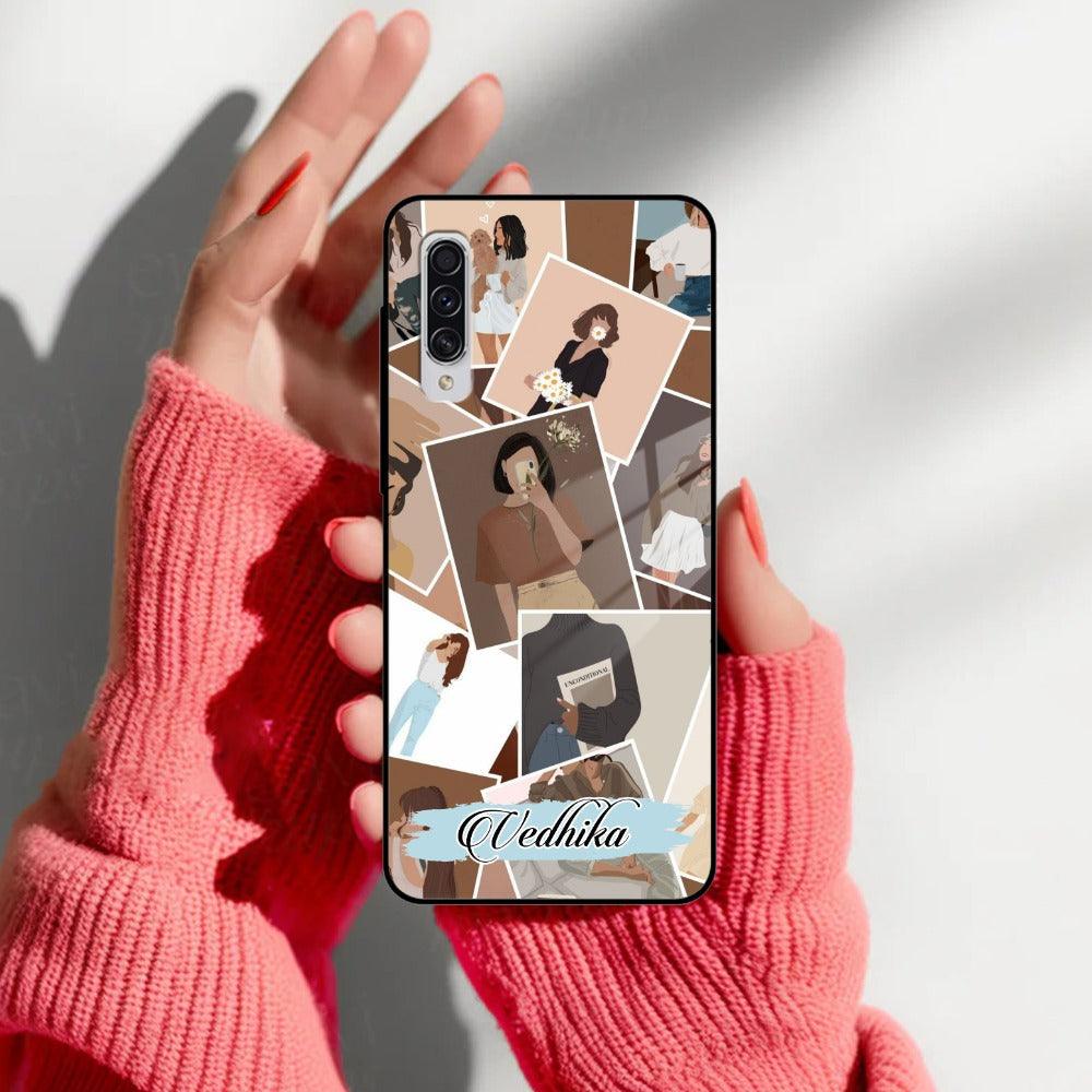 Selfie Girl Collage Glass Case Cover For Samsung - ShopOnCliQ