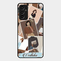 Selfie Girl Collage Glass Case Cover For Samsung Galaxy F13