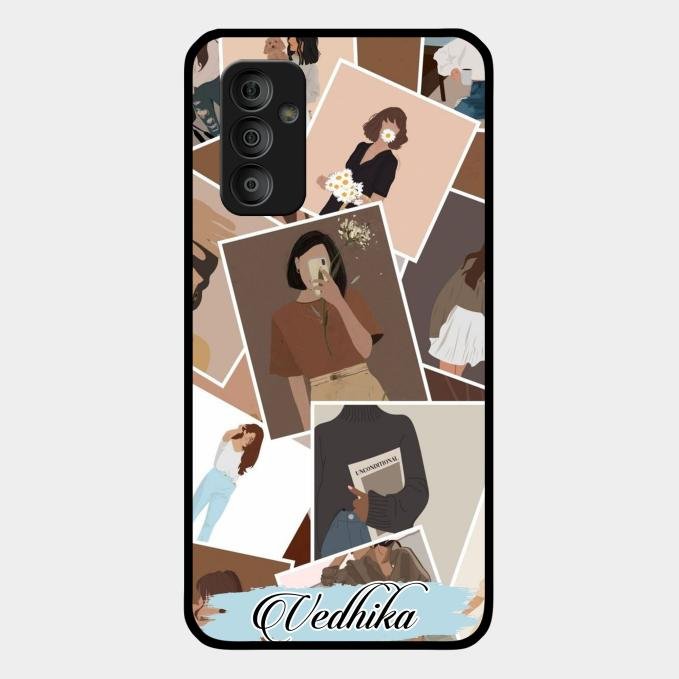 Selfie Girl Collage Glass Case Cover For Samsung Galaxy F23 5G