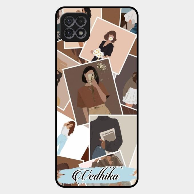 Selfie Girl Collage Glass Case Cover For Samsung Galaxy F42 5G