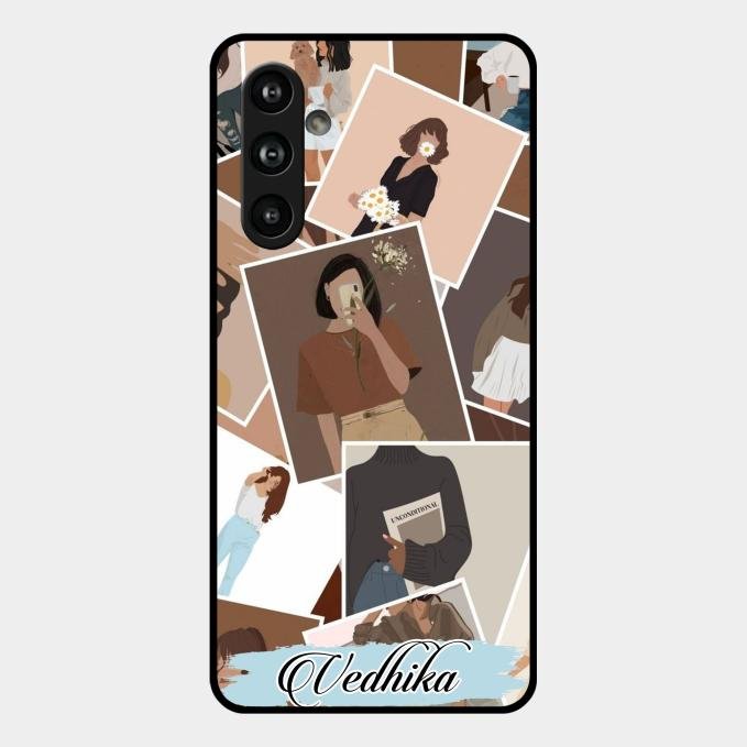 Selfie Girl Collage Glass Case Cover For Samsung Galaxy M54 5G