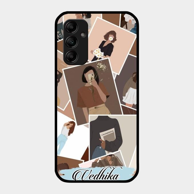 Selfie Girl Collage Glass Case Cover For Samsung Galaxy M14 5G