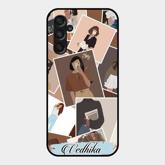 Selfie Girl Collage Glass Case Cover For Samsung Galaxy M34 5G