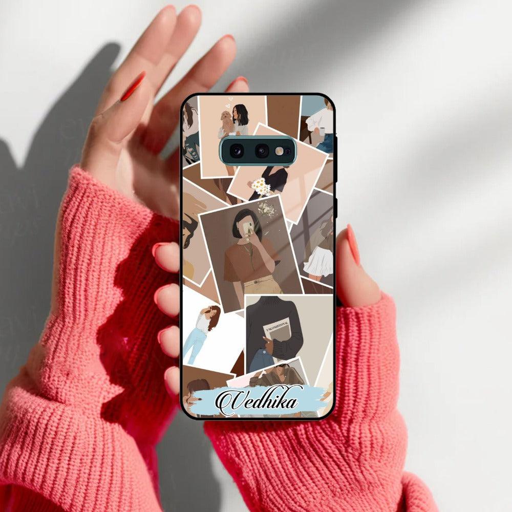 Selfie Girl Collage Glass Case Cover For Samsung - ShopOnCliQ
