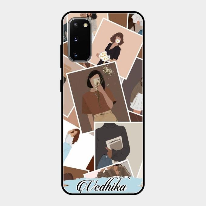 Selfie Girl Collage Glass Case Cover For Samsung Galaxy S20