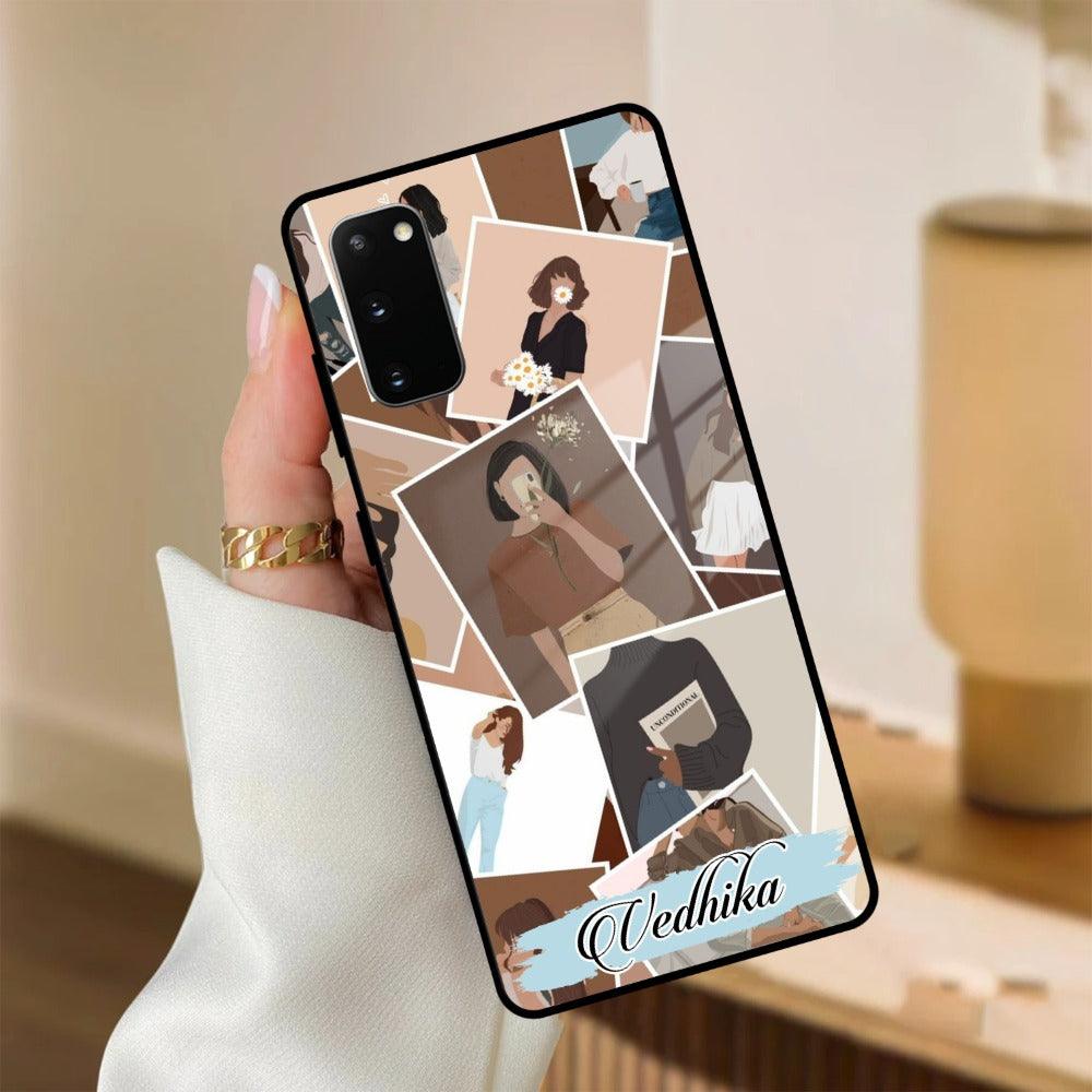 Selfie Girl Collage Glass Case Cover For Samsung - ShopOnCliQ