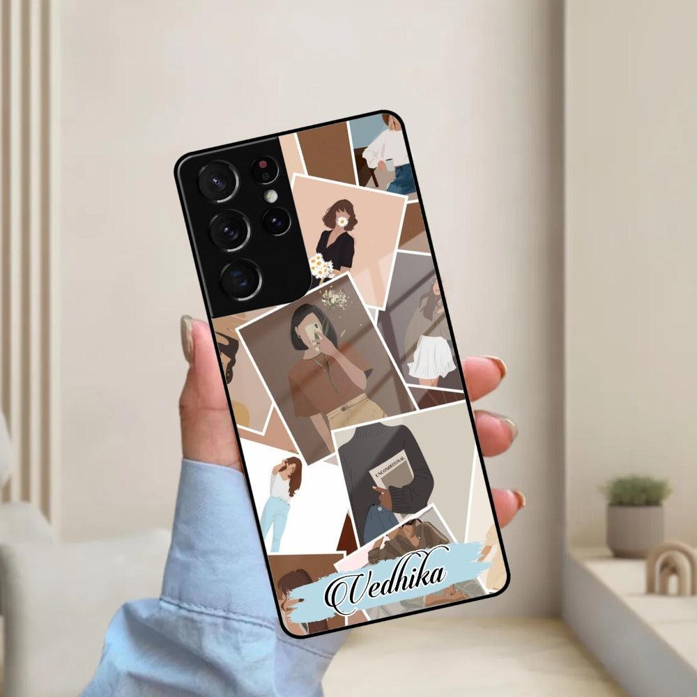 Selfie Girl Collage Glass Case Cover For Samsung - ShopOnCliQ
