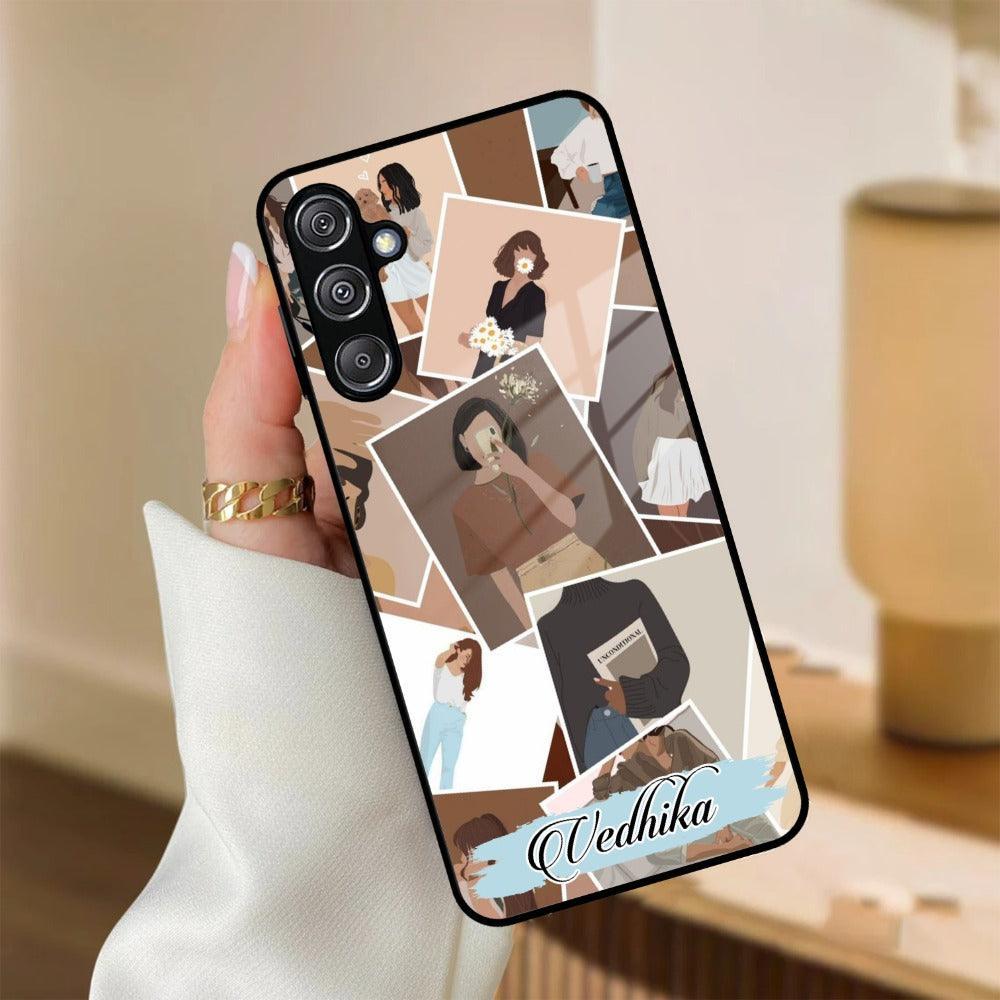 Selfie Girl Collage Glass Case Cover For Samsung - ShopOnCliQ