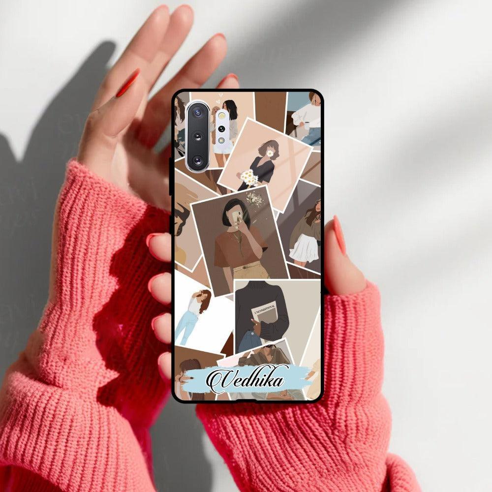 Selfie Girl Collage Glass Case Cover For Samsung - ShopOnCliQ