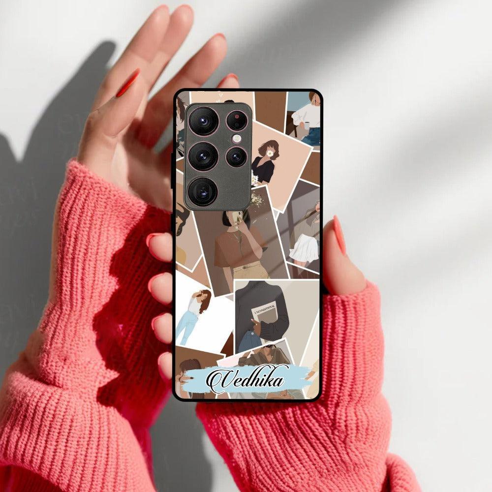 Selfie Girl Collage Glass Case Cover For Samsung - ShopOnCliQ