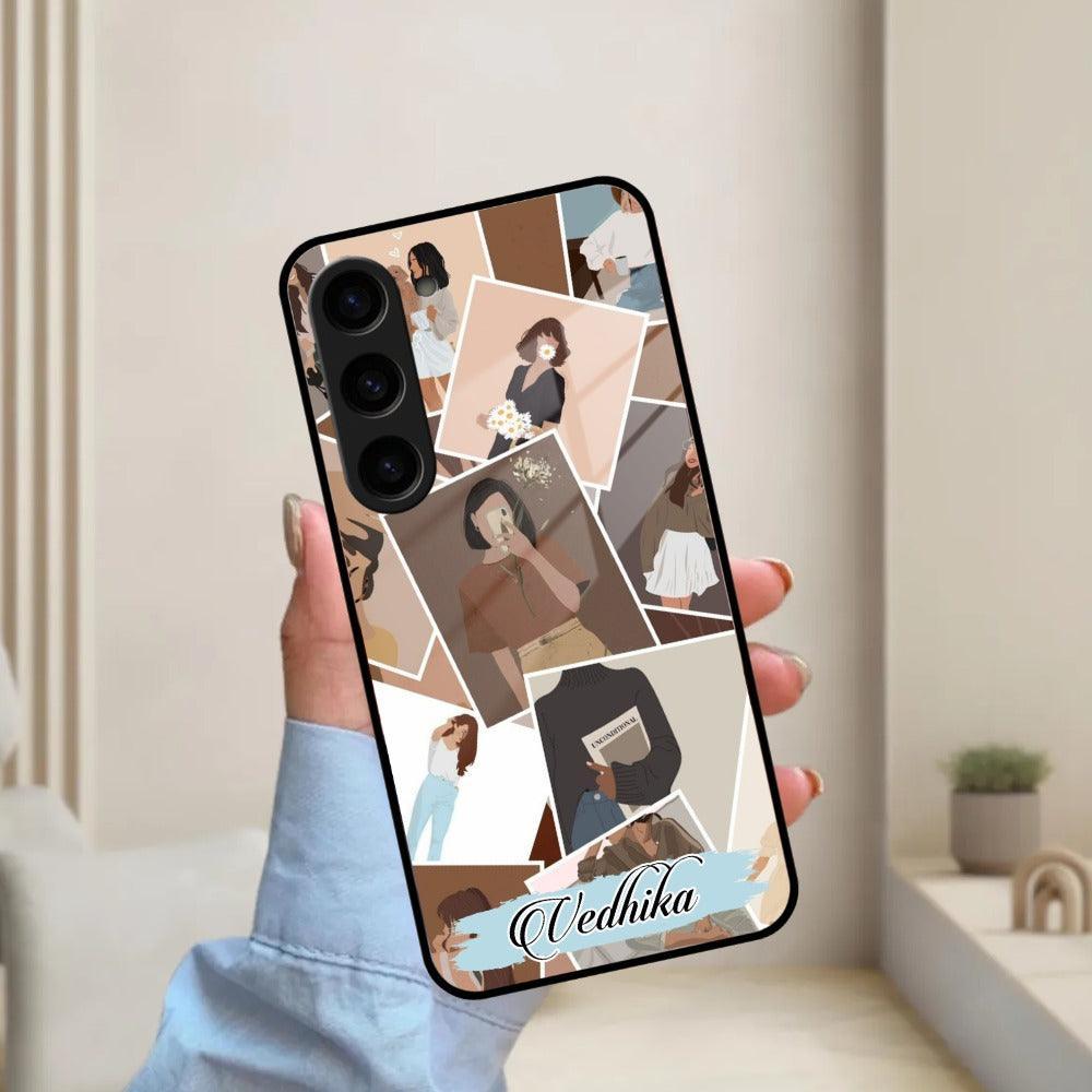 Selfie Girl Collage Glass Case Cover For Samsung - ShopOnCliQ